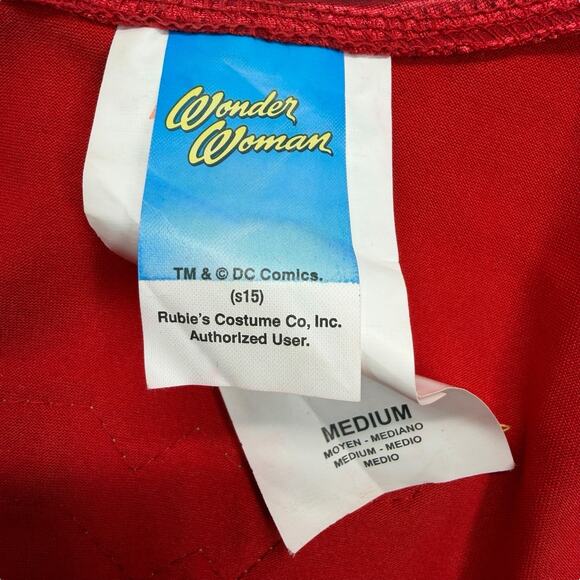 Rubie’s Wonder Woman Pet Costume Medium Red Blue Gold Stars Dog Dress DC Comics - Picture 5 of 10